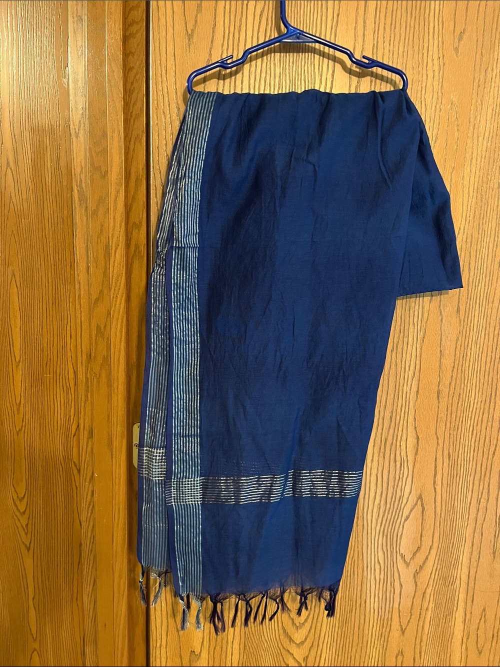 Embroidered Navy Sz L Two-Piece Blue Women's Indian Kurta with Tassel Details - Picture 5 of 7